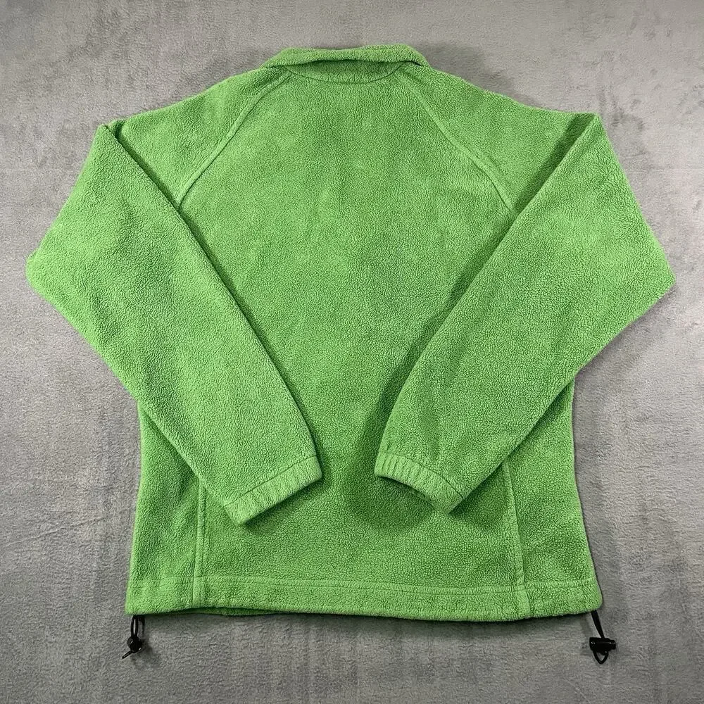 Columbia Fleece Jacket Green Women’s M Zip Up Outdoor Lightweight Coat
